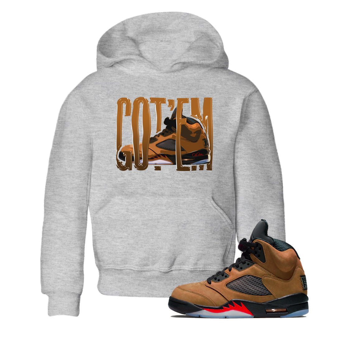 5s Archaeo Brown shirts to match jordans Wiggling Gotem sneaker match tees Air Jordan 5 Archaeo Brown match shoes to clothes SNRT Sneaker Tees Youth Baby Heather Grey 1 tee