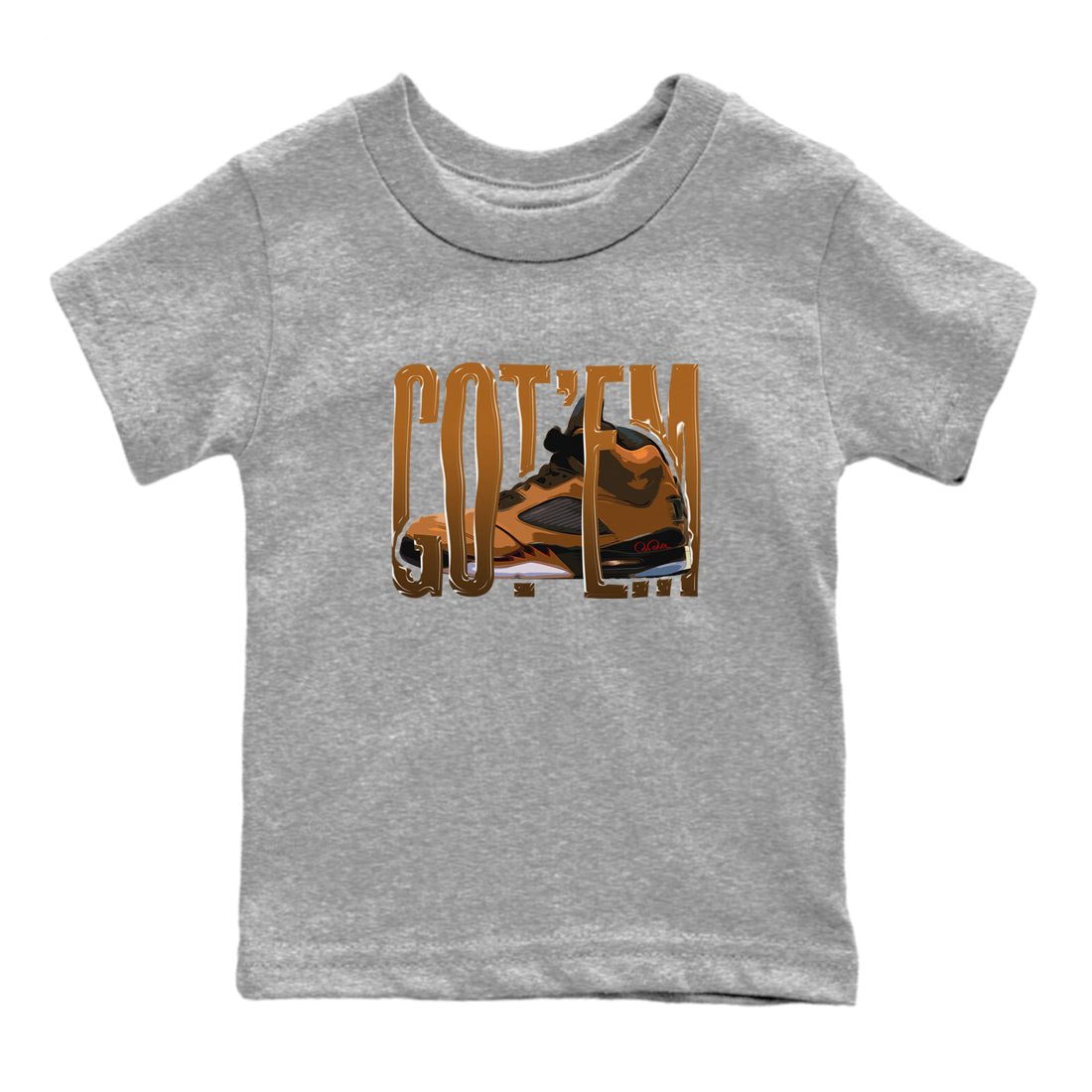 5s Archaeo Brown shirts to match jordans Wiggling Gotem sneaker match tees Air Jordan 5 Archaeo Brown match shoes to clothes SNRT Sneaker Tees Youth Baby Heather Grey 2 tee