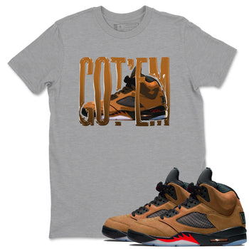5s Archaeo Brown shirts to match jordans Wiggling Gotem sneaker match tees Air Jordan 5 Archaeo Brown match shoes to clothes SNRT Sneaker Tees unisex cotton Heather Grey 1 shirts