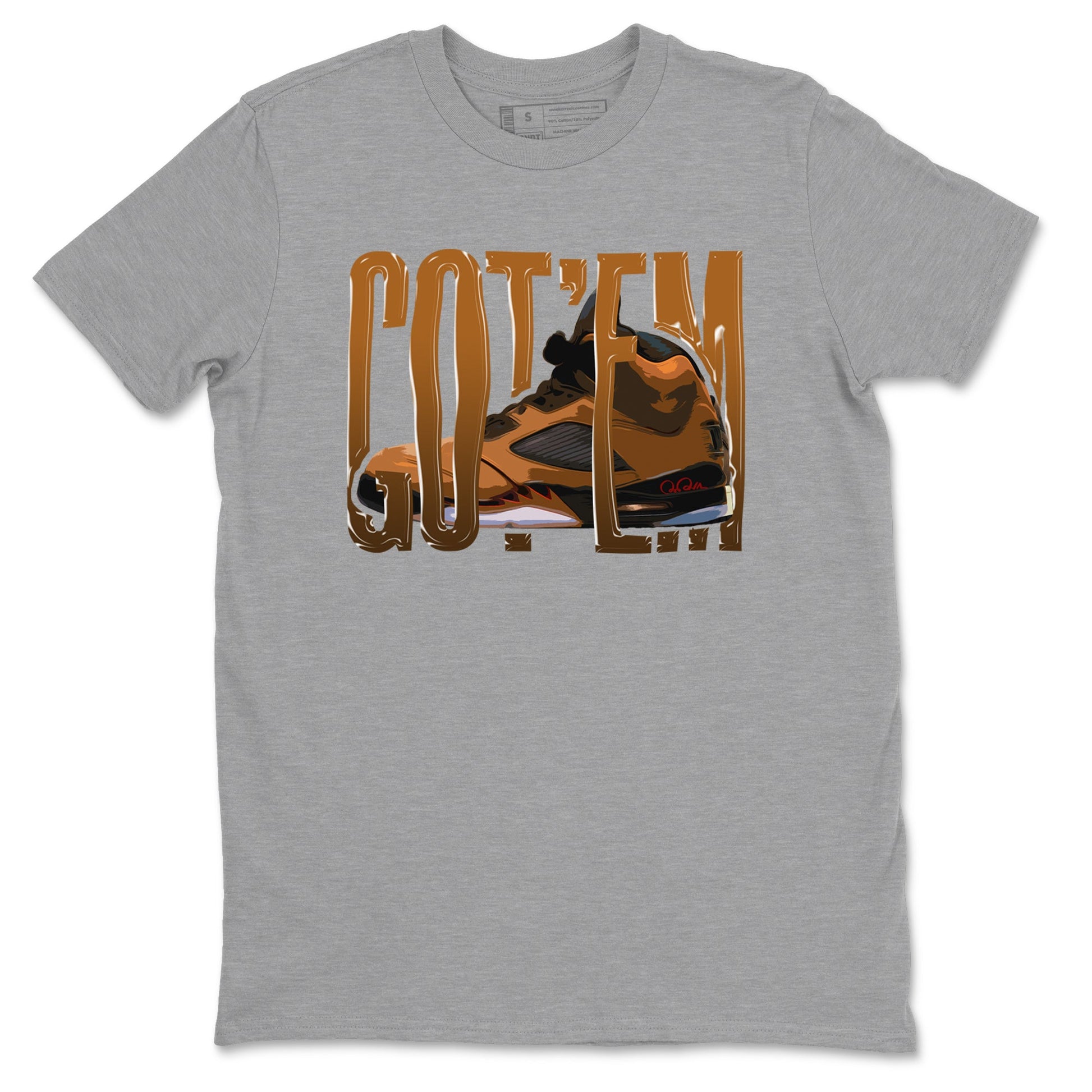 5s Archaeo Brown shirts to match jordans Wiggling Gotem sneaker match tees Air Jordan 5 Archaeo Brown match shoes to clothes SNRT Sneaker Tees unisex cotton Heather Grey 2 shirts