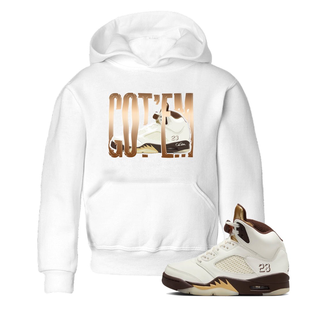 5s Golden Ticket shirts to match jordans Wiggling Gotem best t shirts to wear with jordans Air Jordan 5 Golden Ticket match shoes to clothes SNRT Sneaker Tees Youth Baby White 1 tee