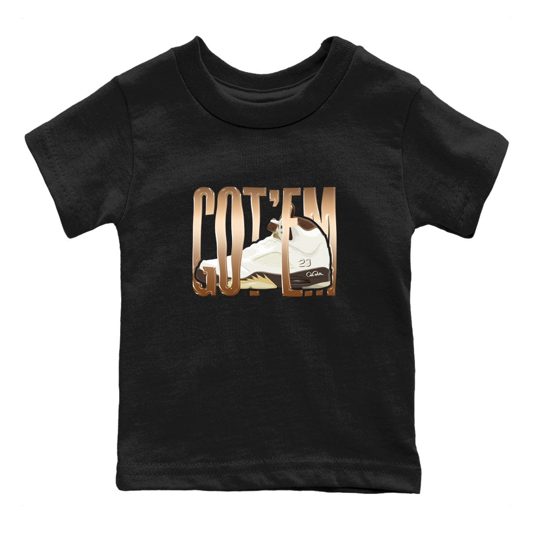 5s Golden Ticket shirts to match jordans Wiggling Gotem best t shirts to wear with jordans Air Jordan 5 Golden Ticket match shoes to clothes SNRT Sneaker Tees Youth Baby Black 2 tee