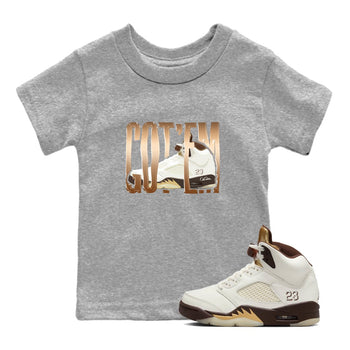 5s Golden Ticket shirts to match jordans Wiggling Gotem best t shirts to wear with jordans Air Jordan 5 Golden Ticket match shoes to clothes SNRT Sneaker Tees Youth Baby Heather Grey 1 tee