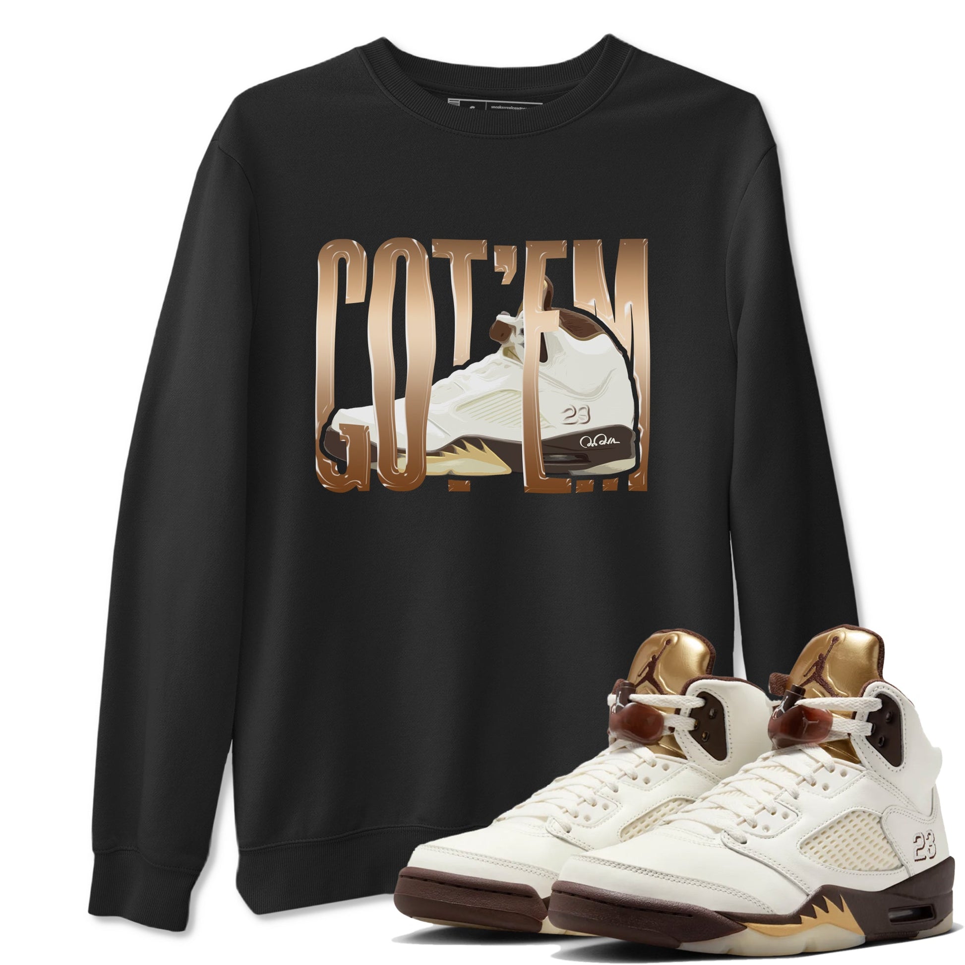 5s Golden Ticket shirts to match jordans Wiggling Gotem best t shirts to wear with jordans Air Jordan 5 Golden Ticket match shoes to clothes SNRT Sneaker Tees unisex cotton Black 1 shirts