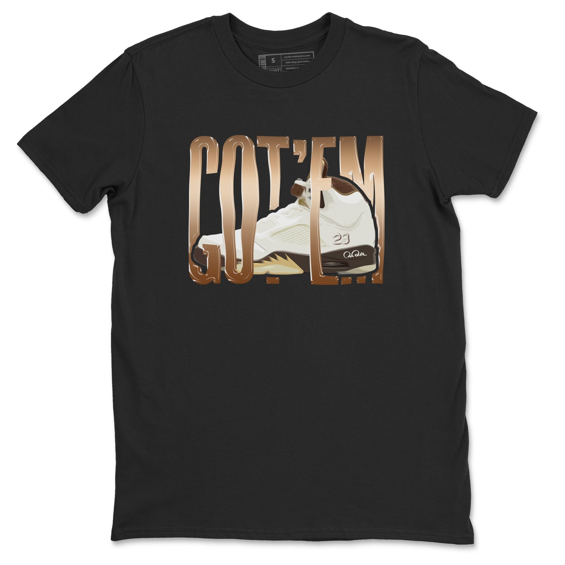 5s Golden Ticket shirts to match jordans Wiggling Gotem best t shirts to wear with jordans Air Jordan 5 Golden Ticket match shoes to clothes SNRT Sneaker Tees unisex cotton Black 2 shirts