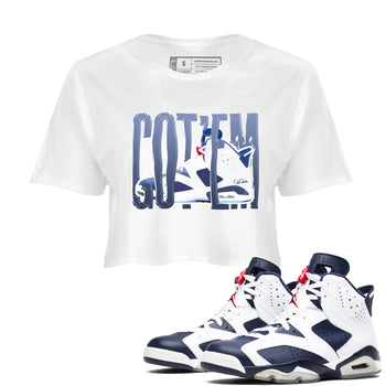 6s White And Midnight Navy shirts to match jordans Wiggling Gotem sneaker match tees Air Jordan 6 White And Midnight Navy SNRT Sneaker Tees streetwear brand White 1 crop tee