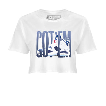 6s White And Midnight Navy shirts to match jordans Wiggling Gotem sneaker match tees Air Jordan 6 White And Midnight Navy SNRT Sneaker Tees streetwear brand White 2 crop tee