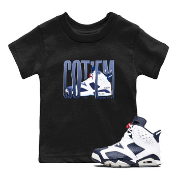 6s White And Midnight Navy shirts to match jordans Wiggling Gotem sneaker match tees Air Jordan 6 White And Midnight Navy SNRT Sneaker Tees streetwear brand Baby and Youth Black 1 cotton tee