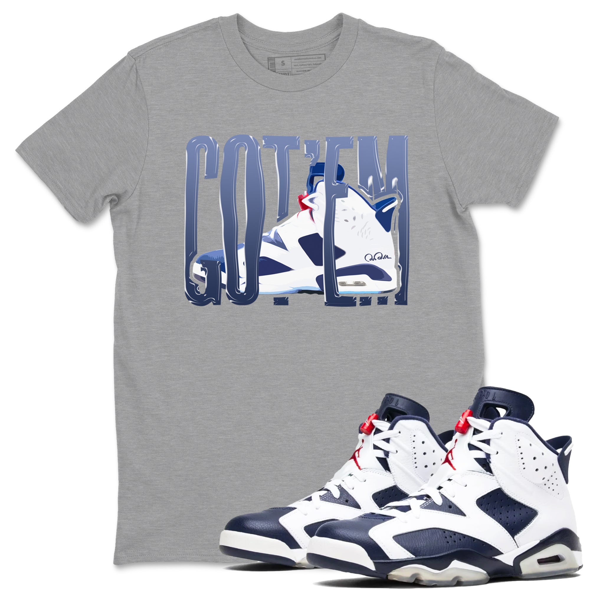 6s White And Midnight Navy shirts to match jordans Wiggling Gotem sneaker match tees Air Jordan 6 White And Midnight Navy SNRT Sneaker Tees streetwear brand Heather Grey 1 unisex cotton tee