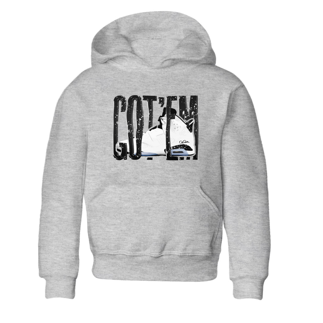 AJ6 White Black shirts to match jordans Wiggling Gotem sneaker match tees Air Jordan 6 White Black SNRT Sneaker Tees streetwear brand Baby and Youth Heather Grey 2 cotton tee