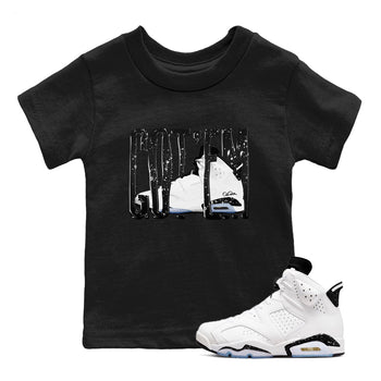 AJ6 White Black shirts to match jordans Wiggling Gotem sneaker match tees Air Jordan 6 White Black SNRT Sneaker Tees streetwear brand Baby and Youth Black 1 cotton tee