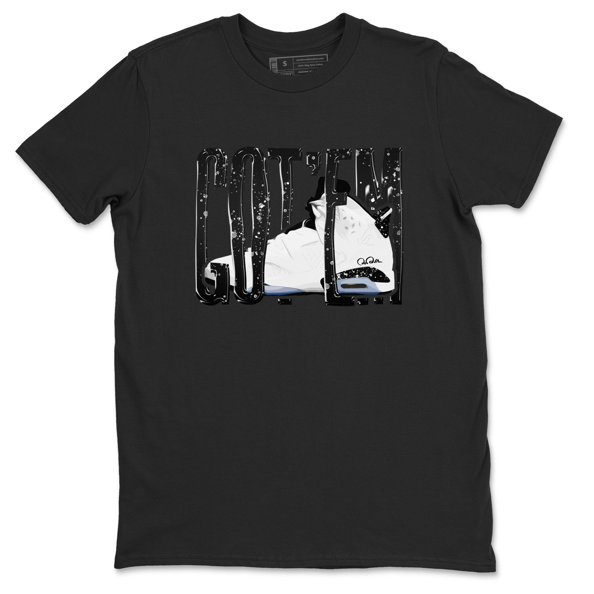 AJ6 White Black shirts to match jordans Wiggling Gotem sneaker match tees Air Jordan 6 White Black SNRT Sneaker Tees streetwear brand Black 2 unisex cotton tee