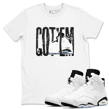 AJ6 White Black shirts to match jordans Wiggling Gotem sneaker match tees Air Jordan 6 White Black SNRT Sneaker Tees streetwear brand White 1 unisex cotton tee