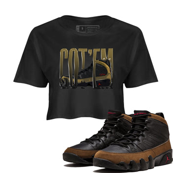 9s Olive shirts to match jordans Wiggling Gotem sneaker match tees Air Jordan 9 Olive match shoes to clothes SNRT Sneaker Tees unisex cotton Black 1 crop tee