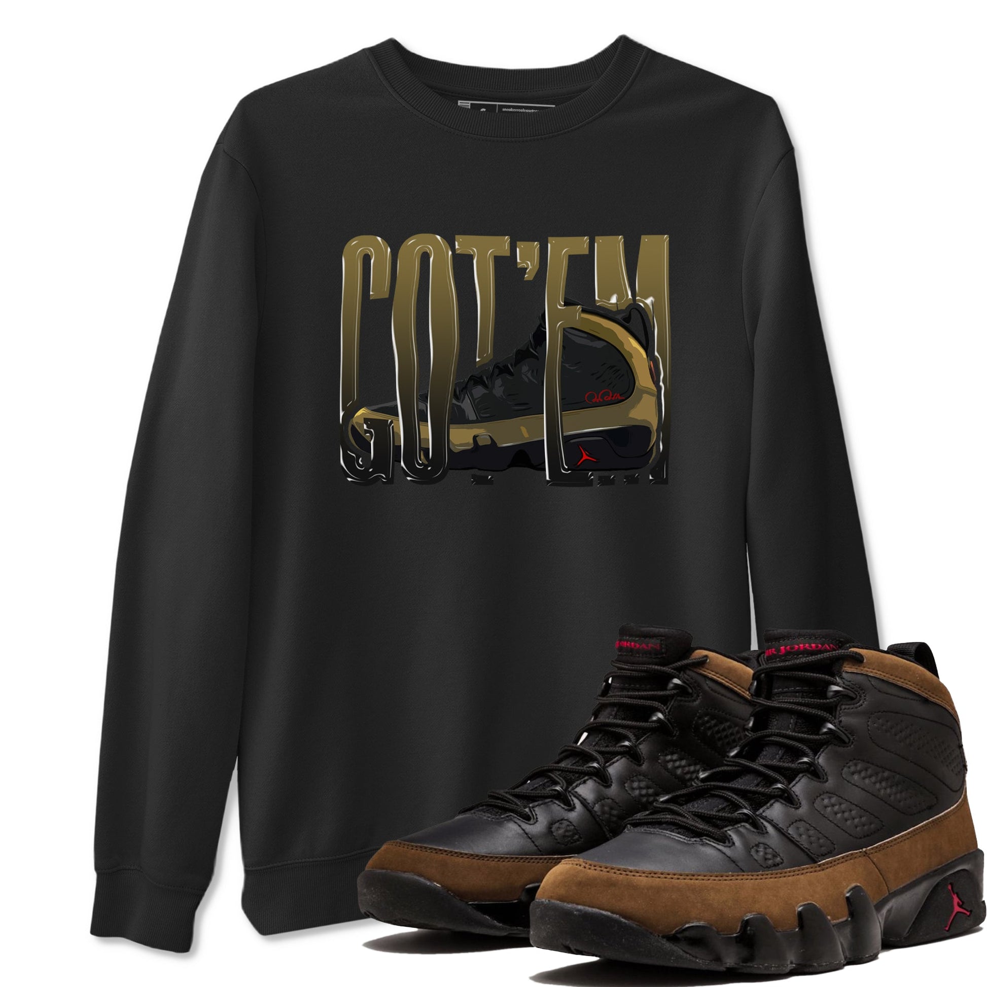 9s Olive shirts to match jordans Wiggling Gotem sneaker match tees Air Jordan 9 Olive match shoes to clothes SNRT Sneaker Tees unisex cotton Black 1 shirts