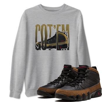 9s Olive shirts to match jordans Wiggling Gotem sneaker match tees Air Jordan 9 Olive match shoes to clothes SNRT Sneaker Tees unisex cotton Heather Grey 1 shirts