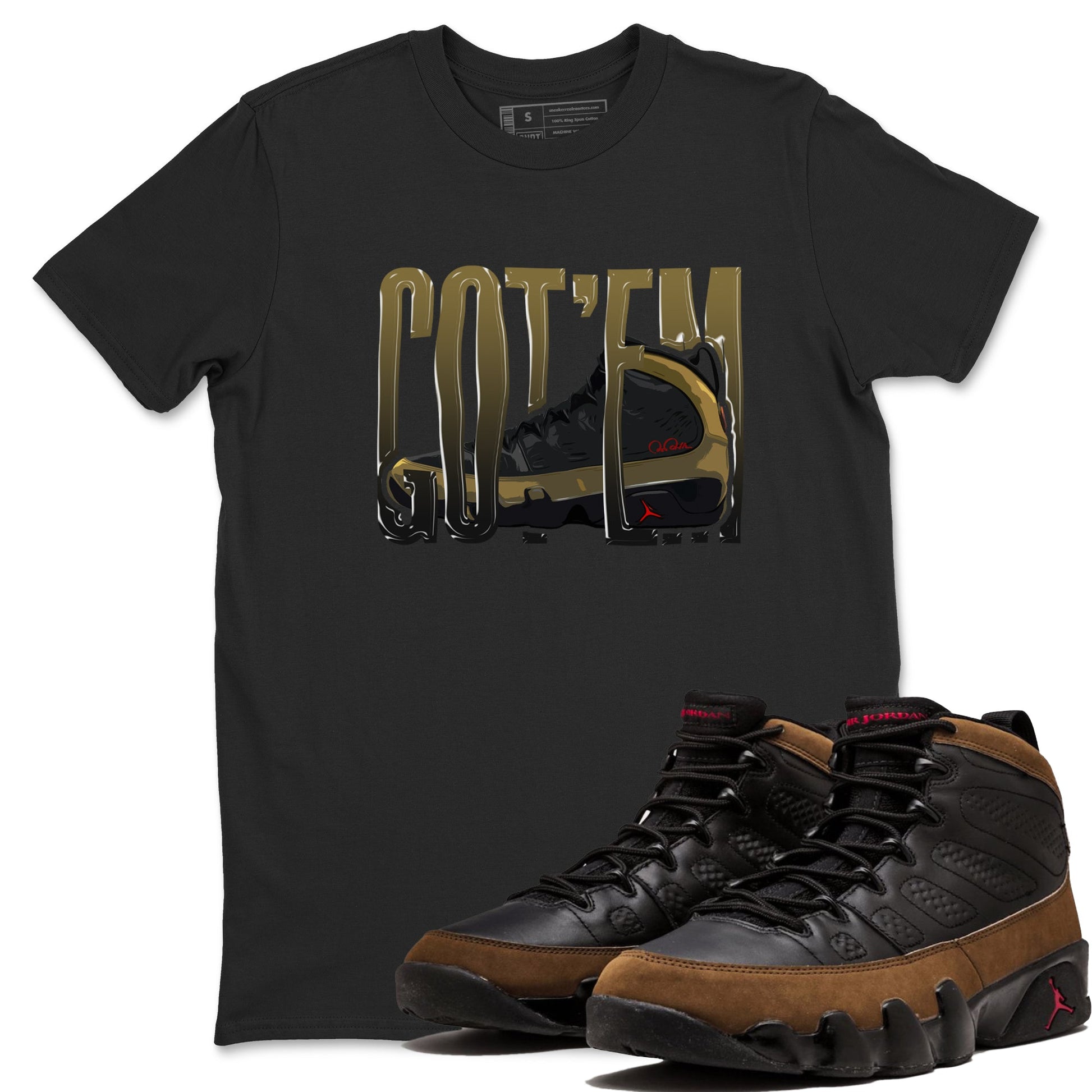 9s Olive shirts to match jordans Wiggling Gotem sneaker match tees Air Jordan 9 Olive match shoes to clothes SNRT Sneaker Tees unisex cotton Black 1 shirts