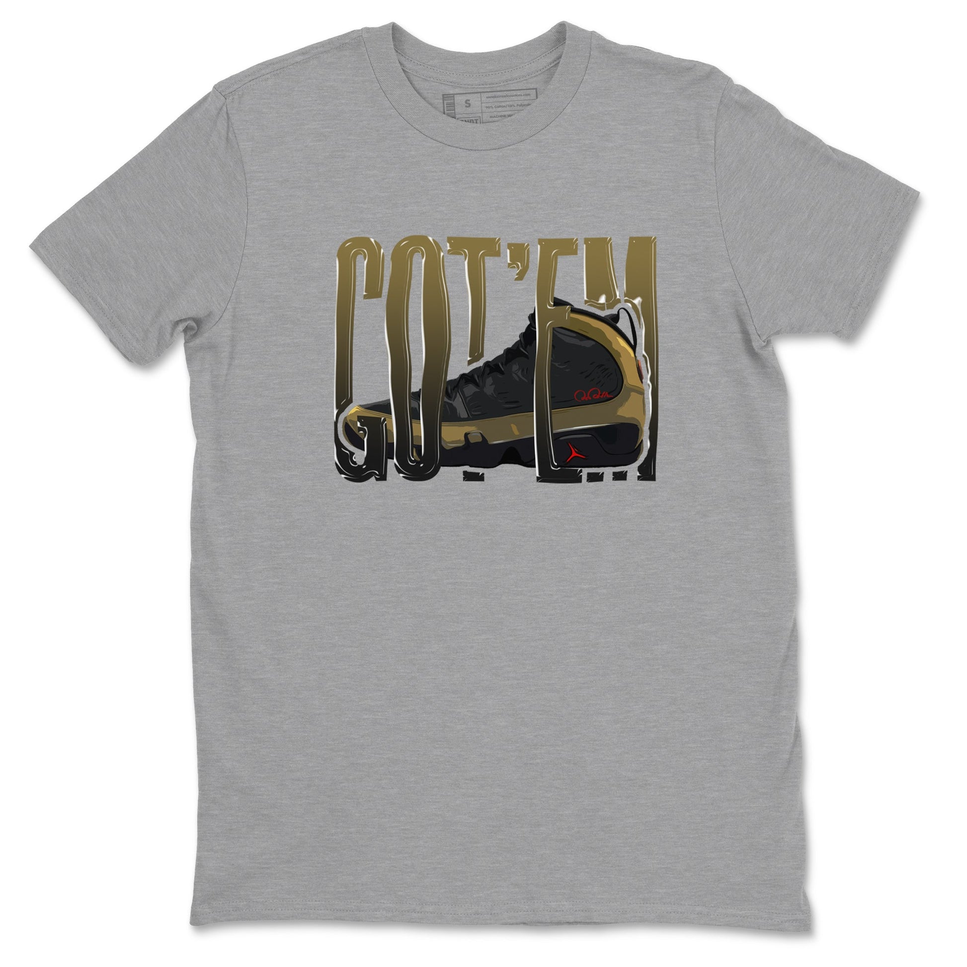 9s Olive shirts to match jordans Wiggling Gotem sneaker match tees Air Jordan 9 Olive match shoes to clothes SNRT Sneaker Tees unisex cotton Heather Grey 2 shirts