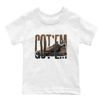 Jordan Jumpman Jack TR Travis Scott Dark Mocha shirts to match jordans Wiggling Gotem sneaker match tees Jordan Jumpman Jack Travis Scott Dark Mocha match shoes to clothes SNRT Sneaker Tees Youth Baby White 2 tee
