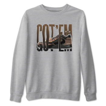Jordan Jumpman Jack TR Travis Scott Dark Mocha shirts to match jordans Wiggling Gotem sneaker match tees Jordan Jumpman Jack Travis Scott Dark Mocha match shoes to clothes SNRT Sneaker Tees unisex cotton Heather Grey 2 shirts