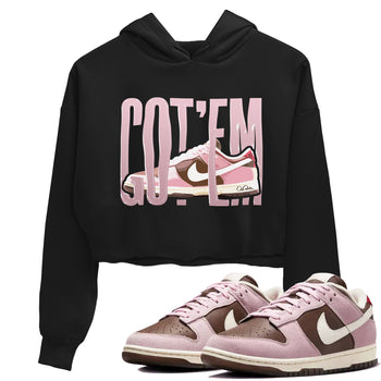 Dunk Cacao Wow And Pink Foam shirts to match jordans Wiggling Gotem sneaker match tees Dunk Cacao Wow And Pink Foam SNRT Sneaker Tees streetwear brand Black 1 crop tee