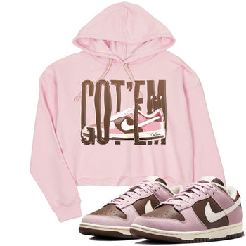 Dunk Cacao Wow And Pink Foam shirts to match jordans Wiggling Gotem sneaker match tees Dunk Cacao Wow And Pink Foam SNRT Sneaker Tees streetwear brand Pink 1 crop tee