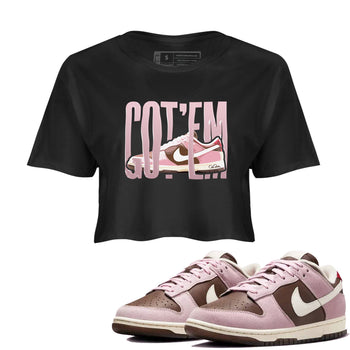 Dunk Cacao Wow And Pink Foam shirts to match jordans Wiggling Gotem sneaker match tees Dunk Cacao Wow And Pink Foam SNRT Sneaker Tees streetwear brand Black 1 crop tee