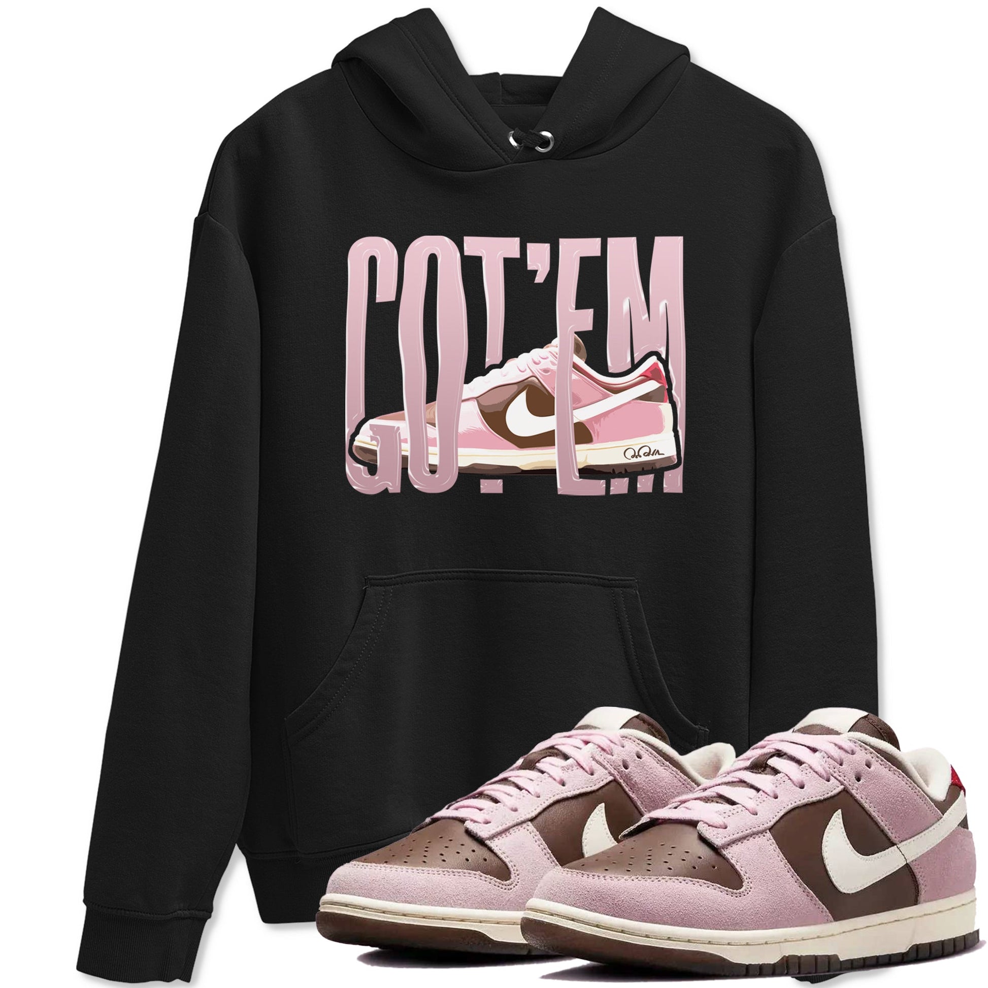 Dunk Cacao Wow And Pink Foam shirts to match jordans Wiggling Gotem sneaker match tees Dunk Cacao Wow And Pink Foam SNRT Sneaker Tees streetwear brand Black 1 unisex cotton tee