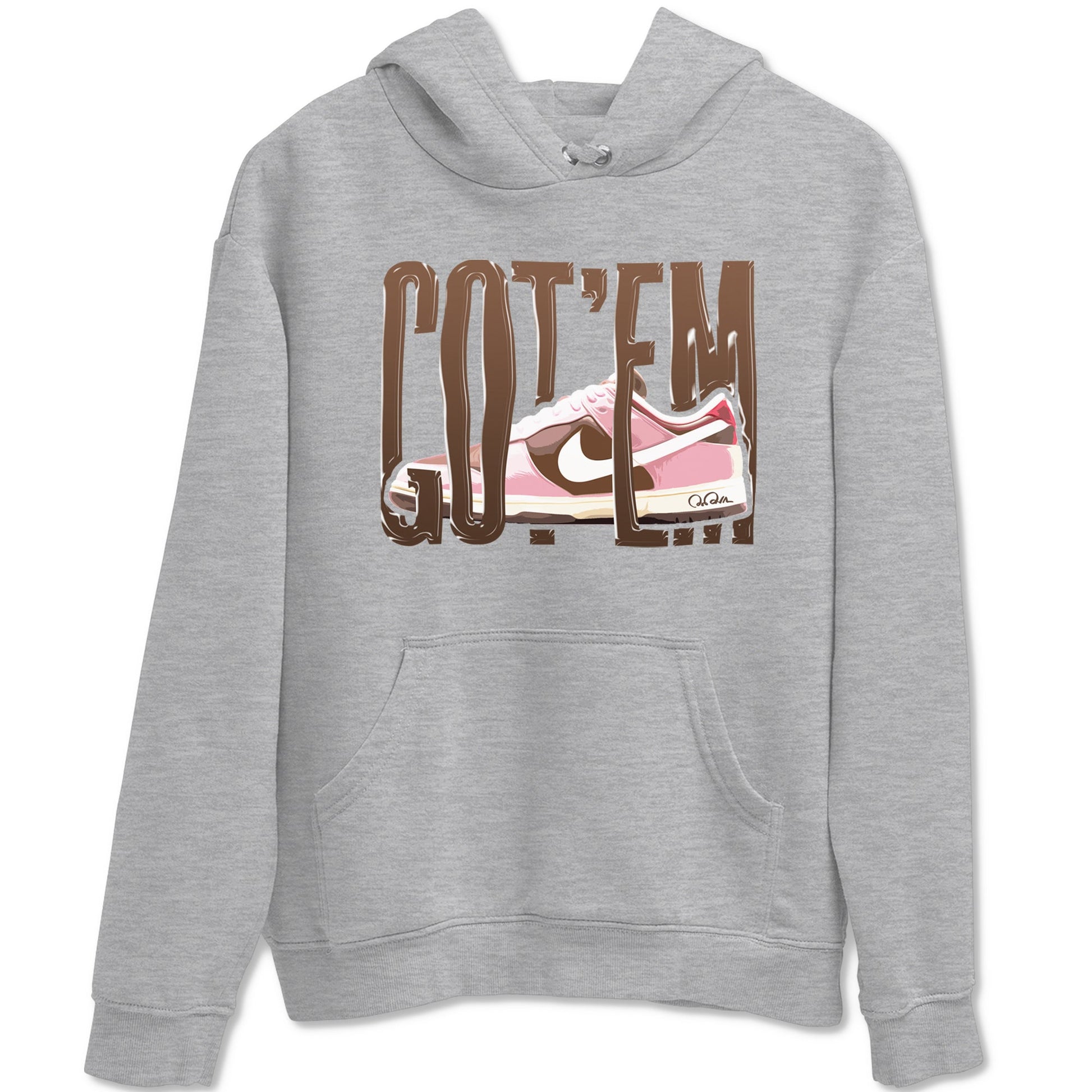 Dunk Cacao Wow And Pink Foam shirts to match jordans Wiggling Gotem sneaker match tees Dunk Cacao Wow And Pink Foam SNRT Sneaker Tees streetwear brand Heather Grey 2 unisex cotton tee