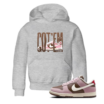 Dunk Cacao Wow And Pink Foam shirts to match jordans Wiggling Gotem sneaker match tees Dunk Cacao Wow And Pink Foam SNRT Sneaker Tees streetwear brand Baby and Youth Heather Grey 1 cotton tee