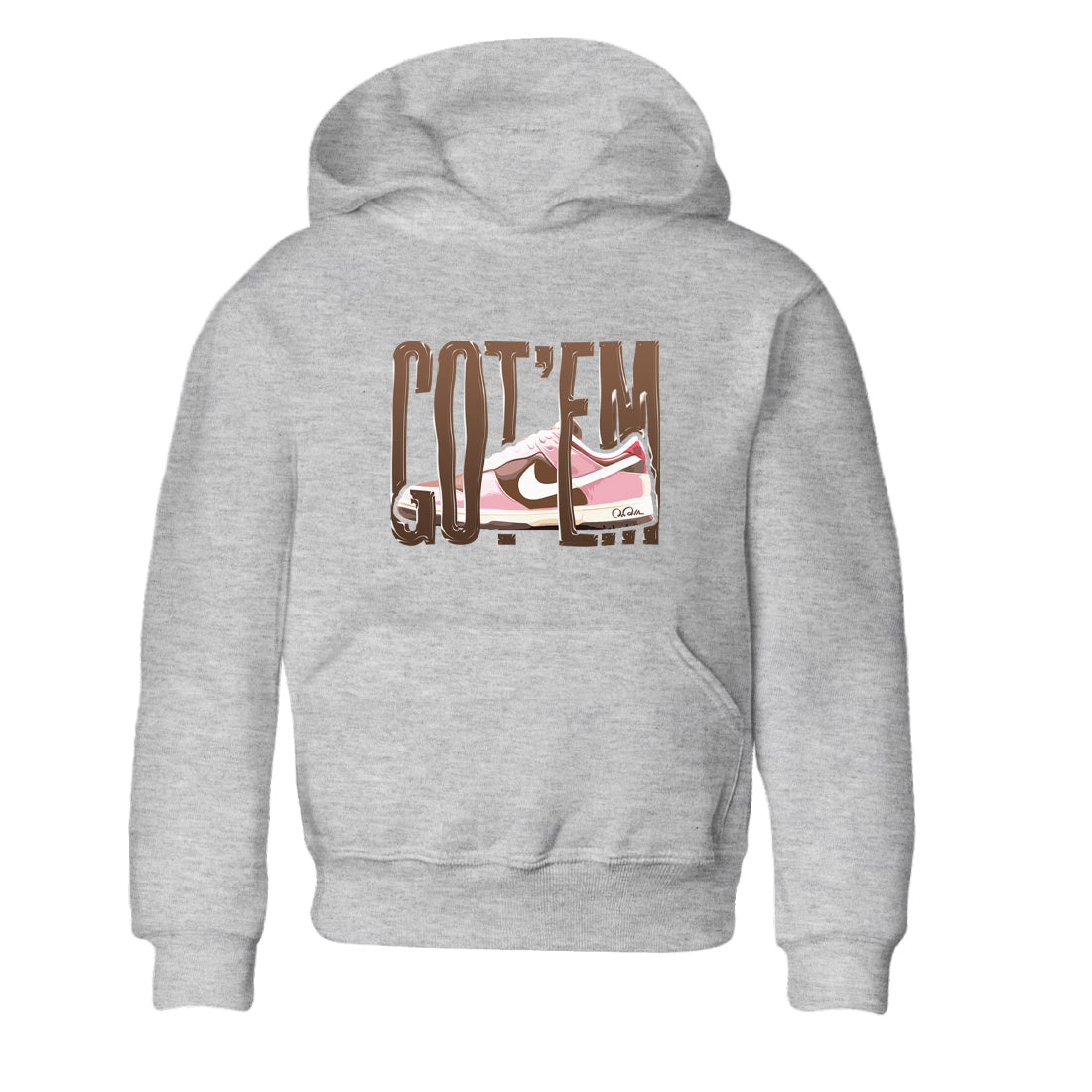 Dunk Cacao Wow And Pink Foam shirts to match jordans Wiggling Gotem sneaker match tees Dunk Cacao Wow And Pink Foam SNRT Sneaker Tees streetwear brand Baby and Youth Heather Grey 2 cotton tee