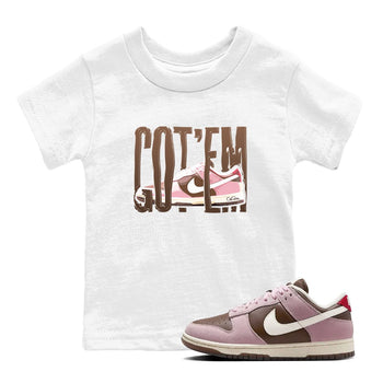 Dunk Cacao Wow And Pink Foam shirts to match jordans Wiggling Gotem sneaker match tees Dunk Cacao Wow And Pink Foam SNRT Sneaker Tees streetwear brand Baby and Youth White 1 cotton tee