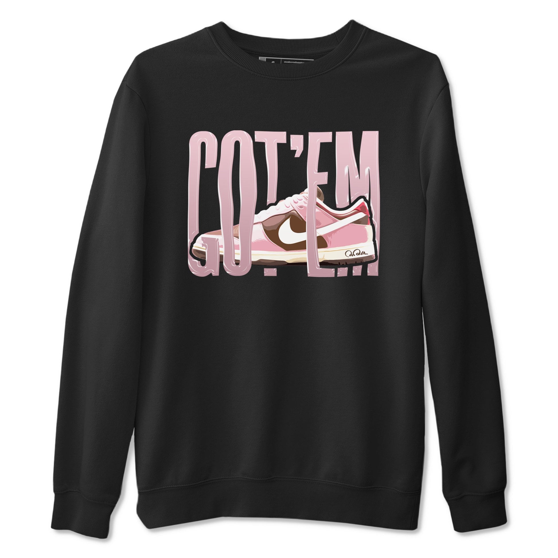 Dunk Cacao Wow And Pink Foam shirts to match jordans Wiggling Gotem sneaker match tees Dunk Cacao Wow And Pink Foam SNRT Sneaker Tees streetwear brand Black 2 unisex cotton tee