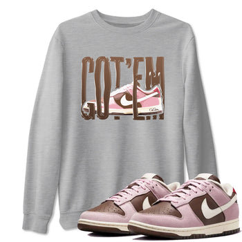 Dunk Cacao Wow And Pink Foam shirts to match jordans Wiggling Gotem sneaker match tees Dunk Cacao Wow And Pink Foam SNRT Sneaker Tees streetwear brand Heather Grey 1 unisex cotton tee