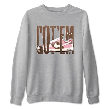 Dunk Cacao Wow And Pink Foam shirts to match jordans Wiggling Gotem sneaker match tees Dunk Cacao Wow And Pink Foam SNRT Sneaker Tees streetwear brand Heather Grey 2 unisex cotton tee