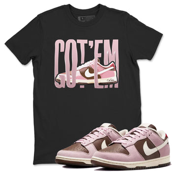 Dunk Cacao Wow And Pink Foam shirts to match jordans Wiggling Gotem sneaker match tees Dunk Cacao Wow And Pink Foam SNRT Sneaker Tees streetwear brand Black 1 unisex cotton tee