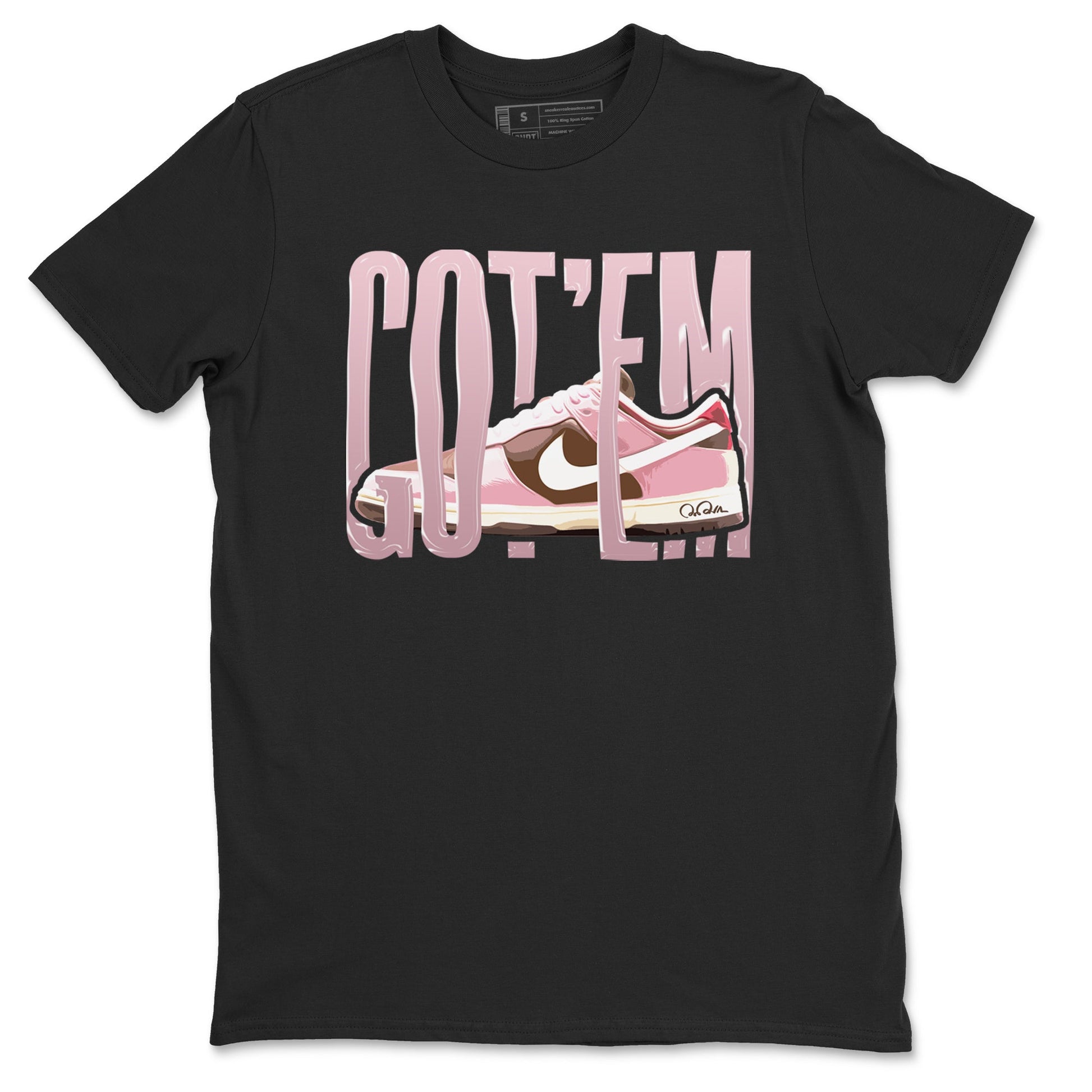 Dunk Cacao Wow And Pink Foam shirts to match jordans Wiggling Gotem sneaker match tees Dunk Cacao Wow And Pink Foam SNRT Sneaker Tees streetwear brand Black 2 unisex cotton tee