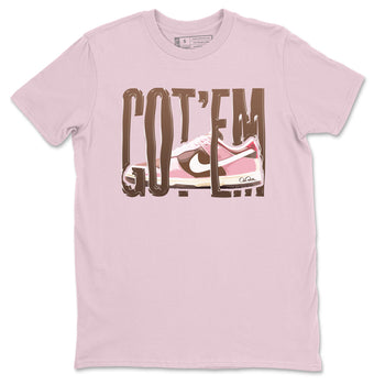 Dunk Cacao Wow And Pink Foam shirts to match jordans Wiggling Gotem sneaker match tees Dunk Cacao Wow And Pink Foam SNRT Sneaker Tees streetwear brand Pink 2 unisex cotton tee