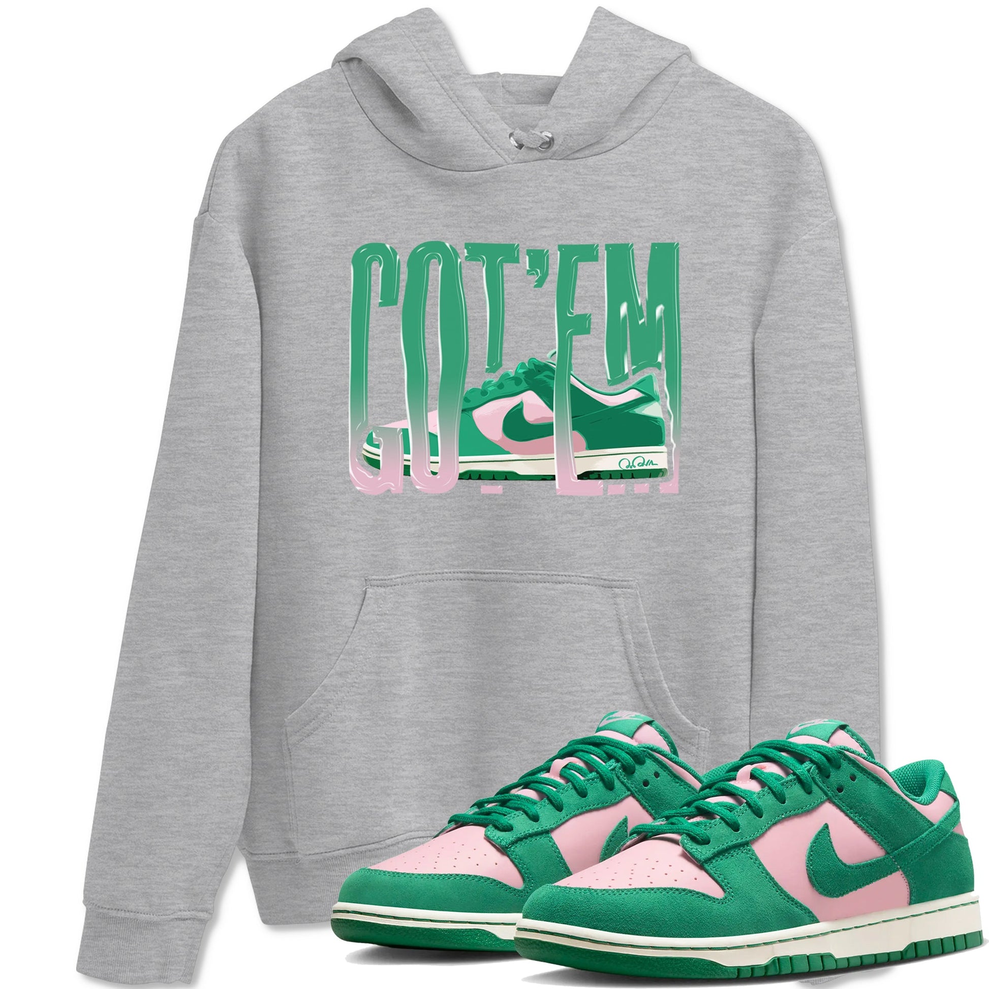 Dunk Low Medium Soft Pink Malachite shirt to match jordans Wiggling Gotem sneaker tees Dunk Medium Soft Pink Malachite SNRT Sneaker Release Tees unisex cotton Heather Grey 1 crew neck shirt