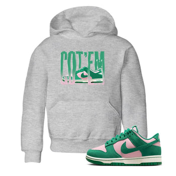 Dunk Low Medium Soft Pink Malachite shirt to match jordans Wiggling Gotem sneaker tees Dunk Medium Soft Pink Malachite SNRT sneaker release tees baby toddler Heather Grey 1 cotton Shirt