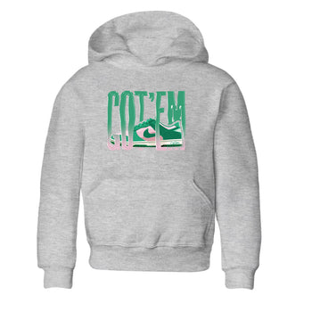 Dunk Low Medium Soft Pink Malachite shirt to match jordans Wiggling Gotem sneaker tees Dunk Medium Soft Pink Malachite SNRT sneaker release tees baby toddler Heather Grey 2 cotton Shirt