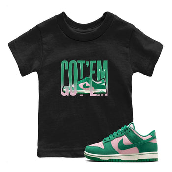 Dunk Low Medium Soft Pink Malachite shirt to match jordans Wiggling Gotem sneaker tees Dunk Medium Soft Pink Malachite SNRT sneaker release tees baby toddler Black 1 cotton Shirt