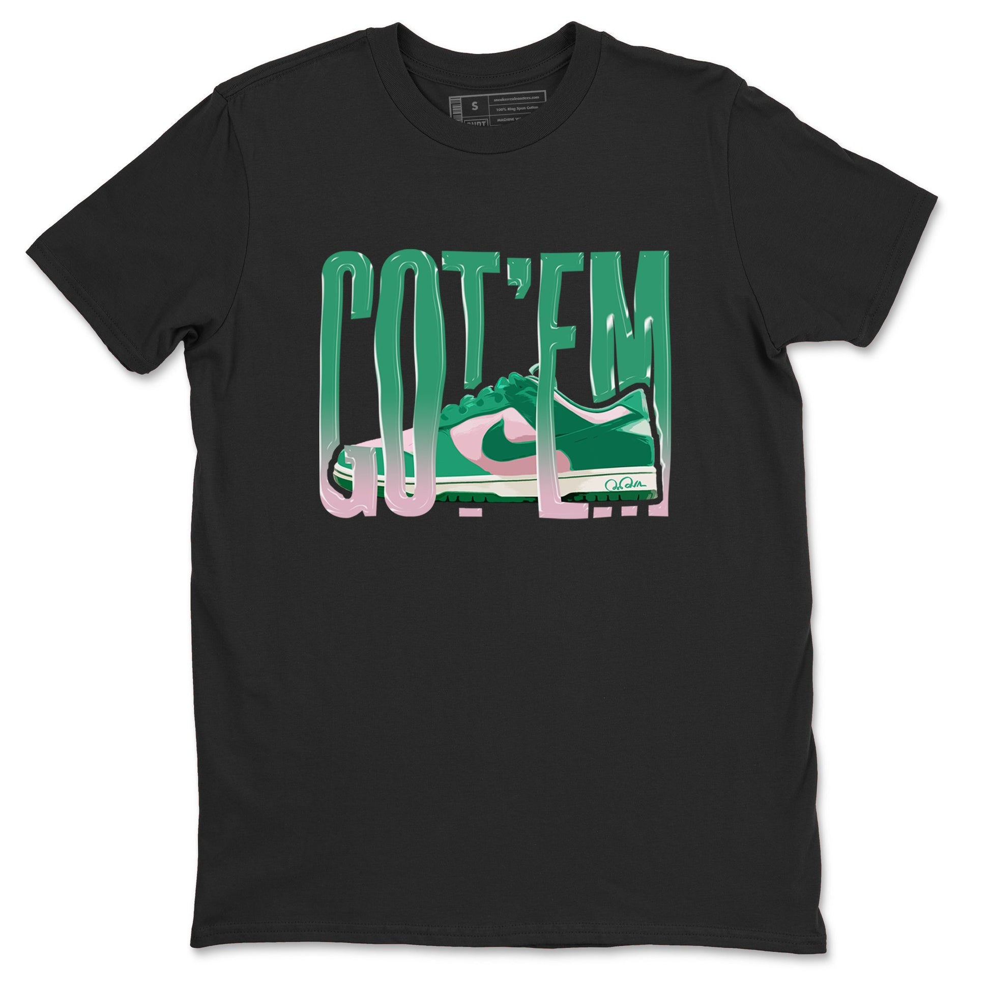 Dunk Low Medium Soft Pink Malachite shirt to match jordans Wiggling Gotem sneaker tees Dunk Medium Soft Pink Malachite SNRT Sneaker Release Tees unisex cotton Black 2 crew neck shirt