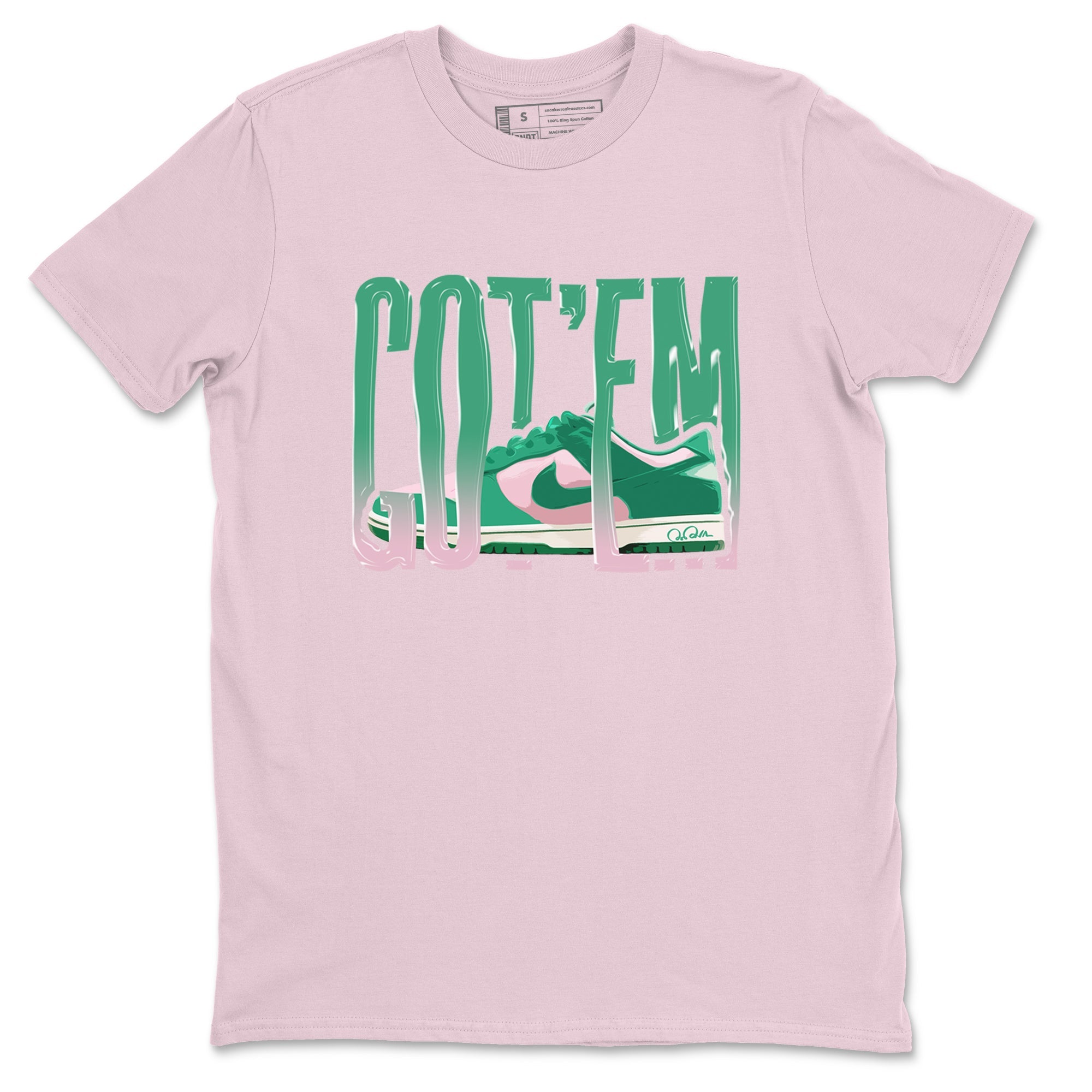 Dunk Low Medium Soft Pink Malachite shirt to match jordans Wiggling Gotem sneaker tees Dunk Medium Soft Pink Malachite SNRT Sneaker Release Tees unisex cotton Pink 2 crew neck shirt