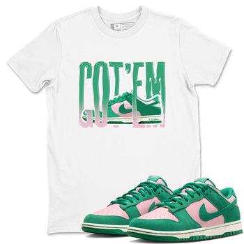 Dunk Low Medium Soft Pink Malachite shirt to match jordans Wiggling Gotem sneaker tees Dunk Medium Soft Pink Malachite SNRT Sneaker Release Tees unisex cotton White 1 crew neck shirt