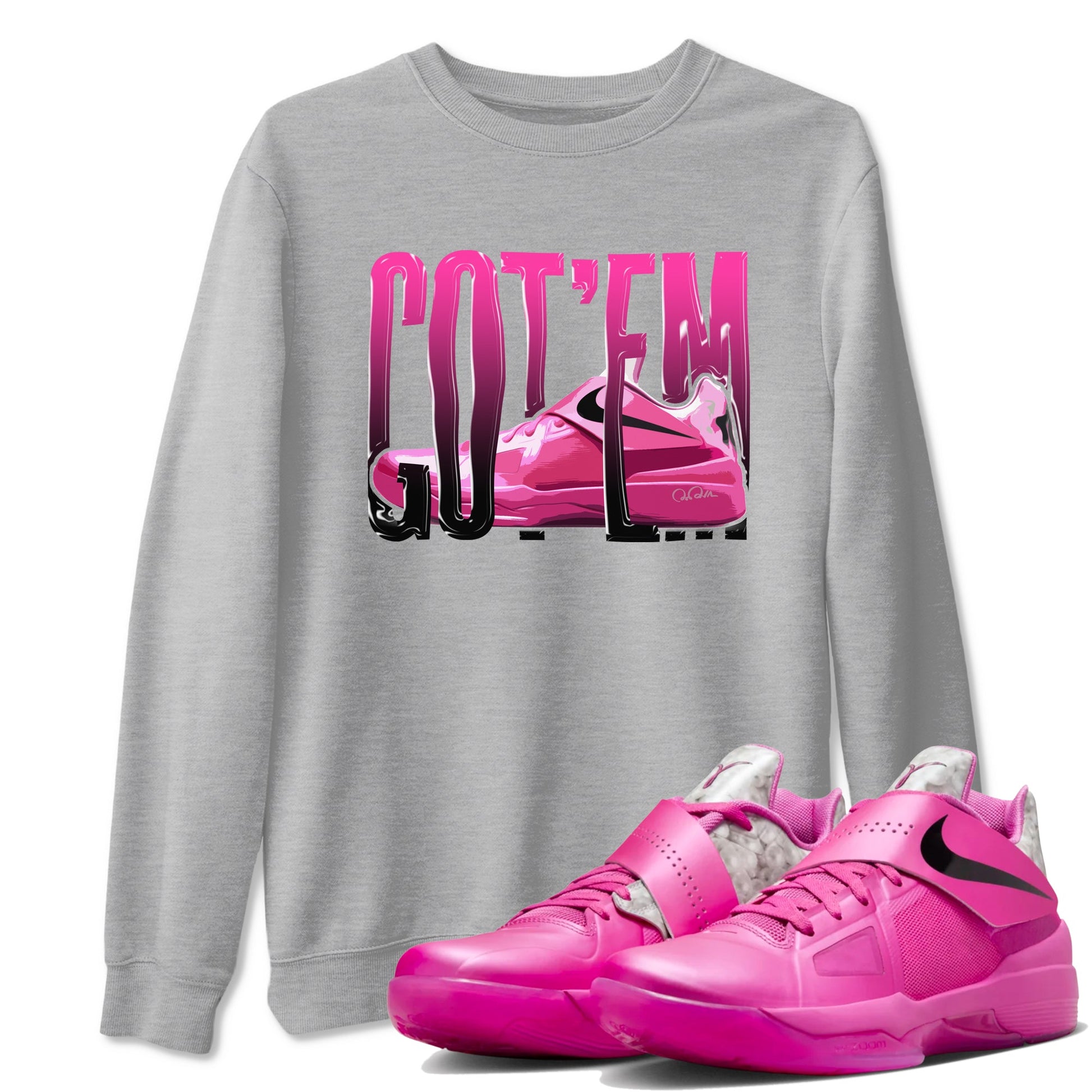 KD 4 Aunt Pearl shirts to match jordans Wiggling Gotem graphic tees KD 4 Aunt Pearl t shirts to match sneakers SNRT Sneaker Tees unisex cotton Heather Grey 1 shirts