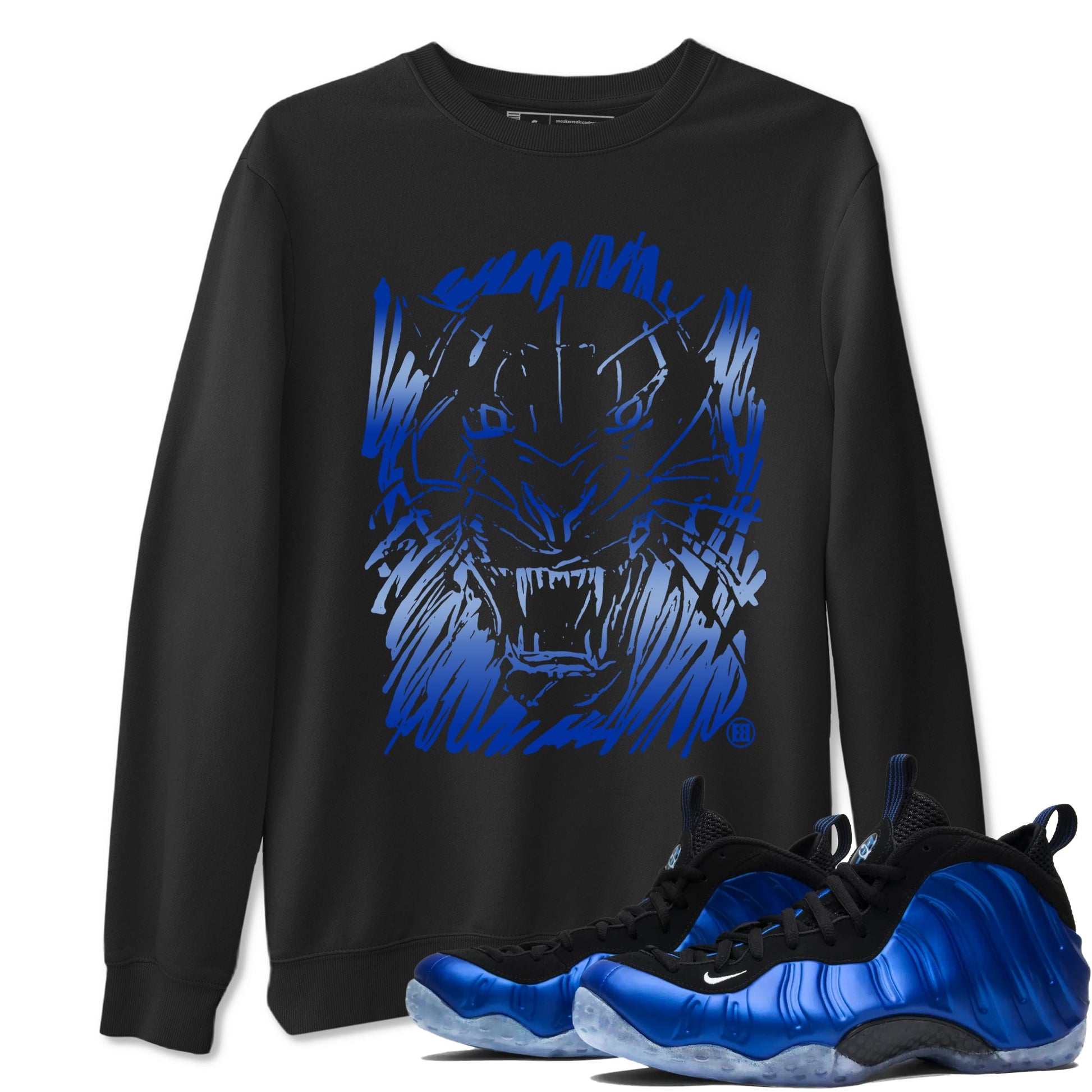 Foams One Royal shirts to match jordans Wild Cat Doodle sneaker match tees Air Foamposite One Royal match shoes to clothes SNRT Sneaker Tees unisex cotton Black 1 shirts