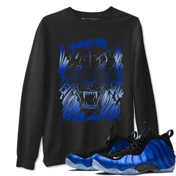 Foams One Royal shirts to match jordans Wild Cat Doodle sneaker match tees Air Foamposite One Royal match shoes to clothes SNRT Sneaker Tees unisex cotton Black 1 shirts
