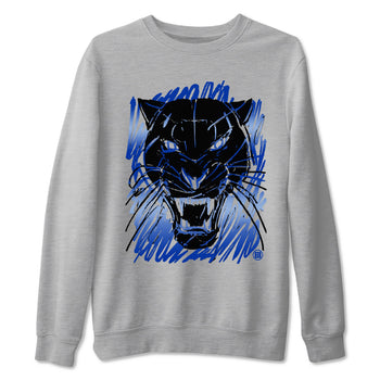 Foams One Royal shirts to match jordans Wild Cat Doodle sneaker match tees Air Foamposite One Royal match shoes to clothes SNRT Sneaker Tees unisex cotton Heather Grey 2 shirts