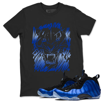 Foams One Royal shirts to match jordans Wild Cat Doodle sneaker match tees Air Foamposite One Royal match shoes to clothes SNRT Sneaker Tees unisex cotton Black 1 shirts